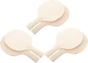 6pcs DIY Wooden Table Tennis Paddles Unfinished Rackets for Crafting Play Grips