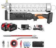 Efficient Electric Oil Injection Gun with 2* Batteries, 600CC Load 12,000 PSI High-Efficiency Grease Gun Kit, for Add Lubricating Oil