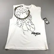 And1 Basketball Tank Top Adult XL White Cotton Crew Neck Sleeveless NWT