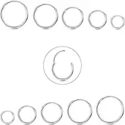 [Sanfenly] 10 Pcs 6-14mm 316L Steel Nose Rings Septum Piercing Cartilage Hoops 16G 18G Segment Ring Body Piercing Nose Hoop Lip Rings Helix Earrings For Women Men