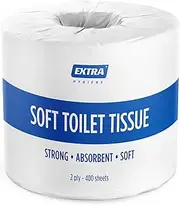 Soft Toilet Paper Roll - 400 Sheets Per Roll (48 Pack) - 2-Ply - Strong & Gentle Toilet Tissue - Individually Wrapped