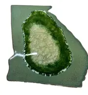 Dock 6 Pottery Anthropologie Trivet - Georgia - ￼ geode- Green / Handmade- Art