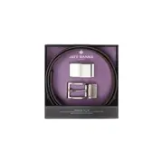 3pc Jeff Banks Men's Formal Buckles & Cut to Size Belt Strap Gift Set Black