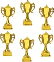 FUTUREORYY 6 Pcs Miniature Gold Trophy Cake Toppers Cake Decoration for Competitions Celebrations Events Elegant Trophy Ornaments for Cupcakes