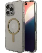 ZAGG Milan Snap Case for iPhone 16 Pro Max – Gold Glitter MagSafe and Wireles...
