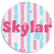 Skylar - 10 Pack Circle Stickers 3 Inch - Name Tag Water Bottle School Supplies