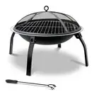Grillz Fire Pit Bbq Charcoal Smoker Portable Outdoor Camping Pits Patio Fireplac