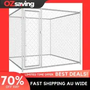 dog kennel large outdoor chain link durable safe 193cm galvanized steel 5027