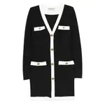 [Chiara Boni] Chiara Boni Buttoned-up V-neck Dress 42 IT BLACK/WHITE