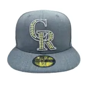 New Era 59Fifty MLB Colorado Rockies Fitted Flat Bill Hat Size 7 1/4 Baseball