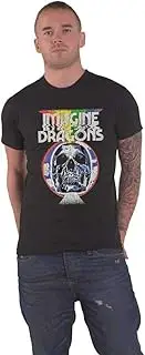 [Rock Off officially licensed products] Imagine Dragons T Shirt Skull Band Logo Official Unisex Black S