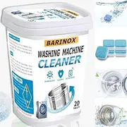 BARINOX Washing Machine Cleaner Tablets - 20 Pack | Deep Cleaning & Odor Removal | Works with All Washers Including HE | Eco-Friendly, Septic Safe, Active Enzyme Formula for Year-Round Freshness