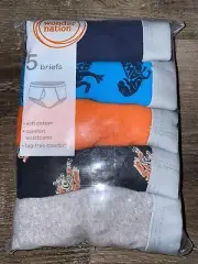 Wonder Nation ~ Boy's Briefs 5-Pair Underwear Cotton Tag Free ~ M (8)