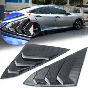 Quarter Window Louver Cover For Honda Civic 2016-2021 ABS Rear Side Carbon Fiber (for: Honda Civic)