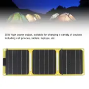 Foldable Solar Panel 30W Monocrystalline ETFE Solar Charger Fluorescent Yellow