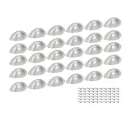 Cup Drawer Pull Kitchen Cabinet Handle Silver Tone, 66mm Hole Centers, 30pcs