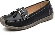 [WOFANLULY] Women's Loafer Comfortable Soft Sole Bow Tie Moccasins Slippers, Black, 11 AU