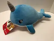 Pet Lou PETLOU Dog Plush Squeeky Crinkly 13" NARWHAL Pup Toy