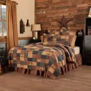 Primitive Luxury King Quilt Red Patchwork Patriotic Bedroom Decor VHC Brands