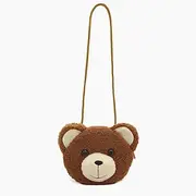 Cartoon Plush Crossbody Bag Cute Animal Bear Coin Wallet Boys and Girls Mini Shoulder Bag