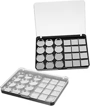 ADOCARN 2pcs Magnetic Eyeshadow Palette Empty Diy Makeup Pan Organizer 24 Grids Lipstick Palette Waterproof