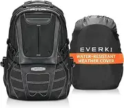 Everki EKP133B Concept 2 - Premium Laptop Rucksack für Notebooks bis 17 Zoll mit patentiertem Eckenschutzsystem, RFID Fach, Brillen Hartschalenfach, Trolley Lasche, Schwarz (Noires), 50 Centimeters