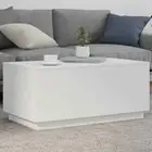 Coffee Table with LED Lights White 90x50x40 cm