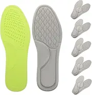 BESPORTBLE 6Pairs Breathable Men Insoles for Summer Comfortable Foot Massage Inserts with Sweat Absorption Soft Boots and Everyday Shoes and Easy
