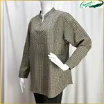 日本女裝／寬鬆休閒服／CROCODILE／新品／女 M號／英倫風格紋／長袖上衣／CROCODILE／鱷魚牌／A2F11C