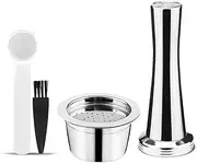[RECAFIMIL] Reusable Coffee Capsules, Refillable Coffee Capsule Stainless Steel Coffee Pod for K FEE Machine, 1 Capsule+1 Tamper