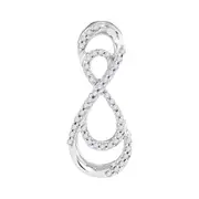 14k White Gold Round Diamond Vertical Double Infinity Pendant 1/5 Cttw