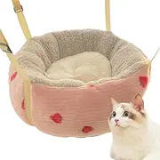 Kitten Hammock - Flufy Cat Swing Hammock, Hanging Cat Bed | Breathable Indoor Cats Hammock With Adjustable Straps And Hooks, Soft Cat Lounge Bed, Warm Plush Anti-Slip Base Cat Swing Hammock