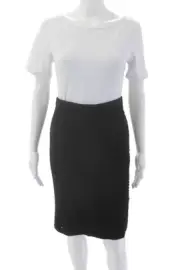 Catherine Catherine Malandrino Womens Textured Knit Jasmin Skirt Black Size S