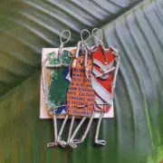 TEN THOUSAND VILLAGES 2" METAL Soda Can Brooch Pin Colorful & Fun made in Kenya