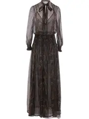 [Saint Laurent Paris] Saint Laurent Paris-Abito LavalliÈRe In Lurex Di Seta Motivo Paisley-Donna 38 FR