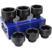 1" Drive Jumbo Shallow Impact Socket Set SAE Socket 3-1/4" - 4" Cr-Mo with Case