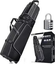 CHAMPKEY High Performance Hard Shell Top Golf Travel Bag - Oversized Wheels Golf Travel Cover - Come with Password Locker Golf Bag