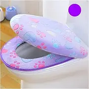 HAKGKFAFMQ Thick Coral Velvet Luxury Toilet Seat Cover Set Soft Warm One/Two-Piece Toilet Case Waterproof Bathroom WC Cover Toilet seat Cover(Purple)