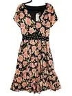 Torrid Button Front Floral Challis Midi Dress Size 2X Retro Boho Skater Rose NWT