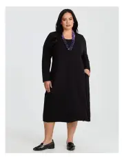 [Taking Shape] Tulip Natural Collar Dress in Black