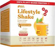 BBFL Weight Loss Meal Replacement Shakes, 15g Protein, Vegan Plant Based Protein Powder, Apple Cider Vinegar, Digestive Enzymes, All in One Shake for Women & Men (10 Servings, Tumeric Curcumin Cream)