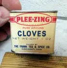 Vintage 1950s Plee-zing Cloves 1 oz Spice tin, FULL NEW old stock, nice find