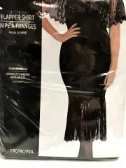 Flapper Skirt Roaring 20's Black Fancy, Halloween Adult Skirt Fits up to size 12