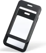 3 Pack Sliding Badge Holder with Double-Sided Windows Vertical Hard Plastic Case