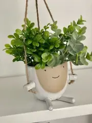 Hanging Planter | Hanging Face Planter | Ceramic Hanging Planter Pot | Cute Pot