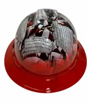 Hard Hat Ridgeline Hydro Dipped FB Custom Amendments American Flag w/red brim