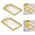 Serving Tray with Handle Storage Organizer Events Living Room Ottoman Tray