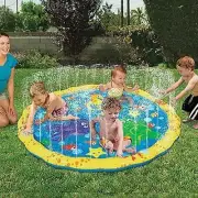 Inflatable Water Splash Spray Mat Kids Sprinkler Play Pad Outdoor Pool