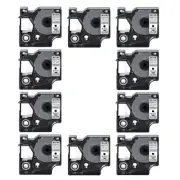 10PK Black on Silver Label Tape 1/2"*23ft For DYMO D1 45022 LabelManager 160 450