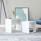NNEVL Coffee Table Set High Gloss White 48x30x45 cm Chipboard